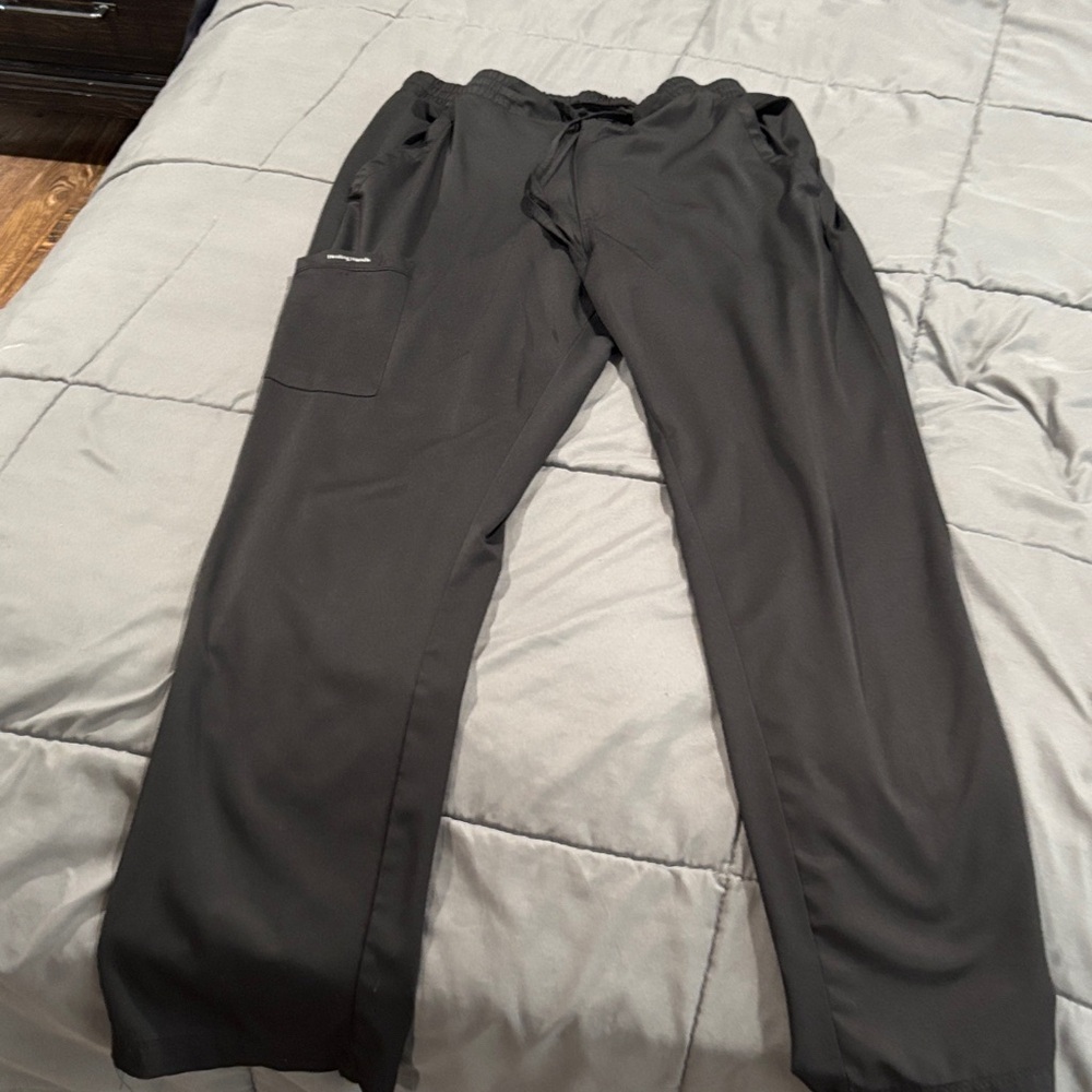 healing hands Black Boot Cut Scrub Pants
